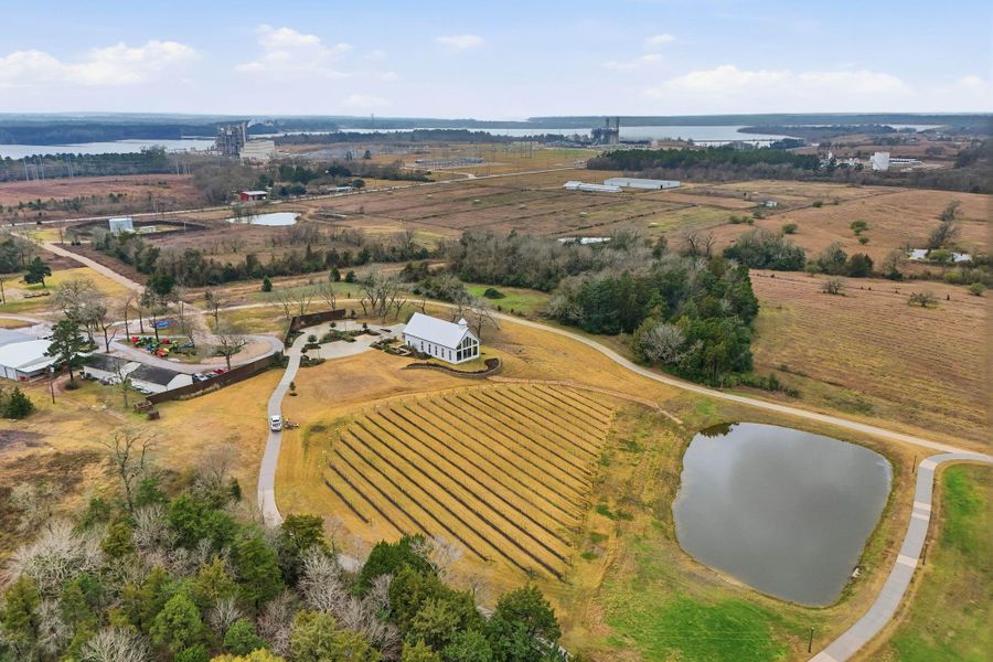 Quaint Chapel overlooks the vineyard. A peaceful view of open fields, and a tranquil atmosphere, offering a sense of space and privacy.