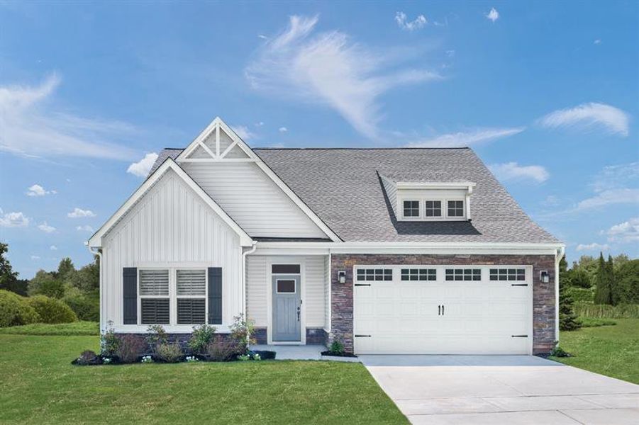 Representative exterior photo of a completed home built from the Bramante by Ryan Homes in Grande Dunes North Village, Longs, SC (Image 1). Representative exterior photo of a completed home built from the Bramante by Ryan Homes in Grande Dunes North Village, Longs, SC (Image 1).
