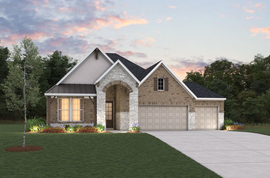 Representative exterior photo of a completed home built from the Palmetto by Beazer Homes in Arabella on the Prairie: Heritage Collection, Richmond, TX (Image 2).