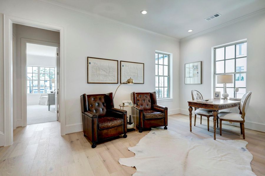 *Previous Model Home* Representative of a primary suite sitting room off second-floor landing.