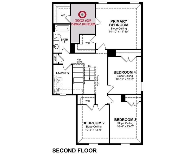 2D floor plan layout for the Hughes by Beazer Homes in Veranda, San Antonio, TX (Image 4).