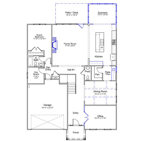 2D floor plan layout of this home in Grand Park, Leland, NC (Image 3). 2D floor plan layout of this home in Grand Park, Leland, NC (Image 3).