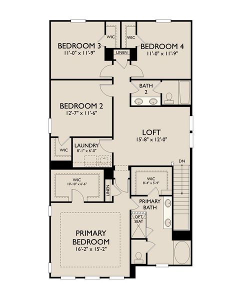 2D floor plan layout for the Oakland by Ashton Woods in Promenade at Clari Park, Murfreesboro, TN (Image 4).
