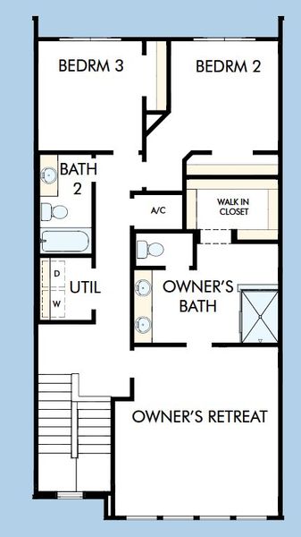 2D floor plan layout for the The Waterway by David Weekley Homes in Persimmon Place - Townhomes, Wesley Chapel, FL (Image 4). 2D floor plan layout for the The Waterway by David Weekley Homes in Persimmon Place - Townhomes, Wesley Chapel, FL (Image 4).