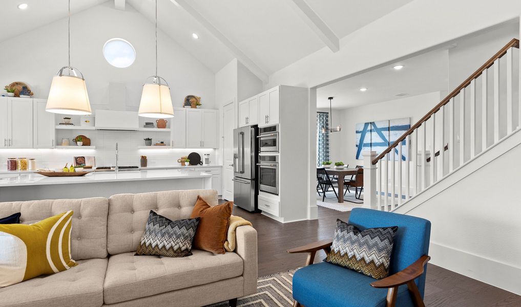 Great room overlooking kitchen