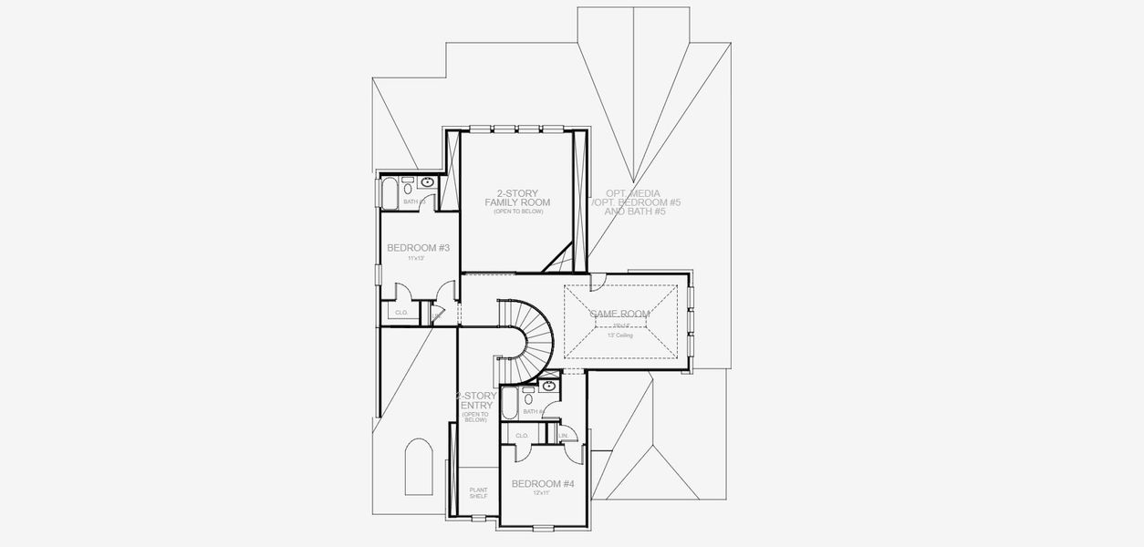 2D floor plan layout for the 553A by Britton Homes in Mustang Lakes 60', Celina, TX (Image 4).