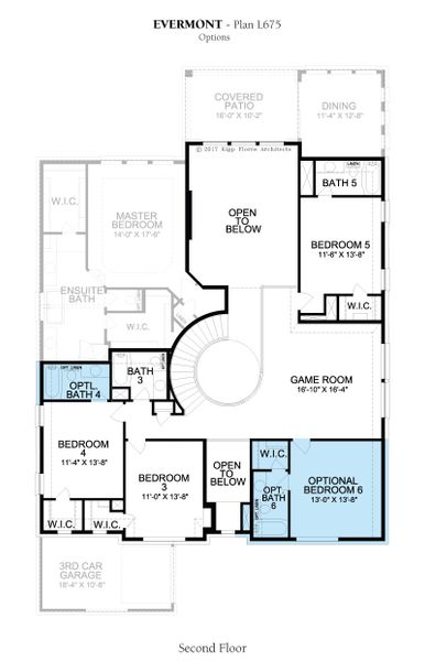 2D floor plan layout for the Evermont by Landon Homes in Lexington Frisco, Frisco, TX (Image 5).