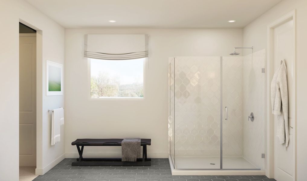 Primary bath glass shower enclosure Primary bath glass shower enclosure