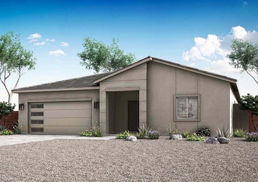 Representative exterior photo of a completed home built from the Sedona by LGI Homes in Ghost Hollow Estates, Casa Grande, AZ (Image 12).