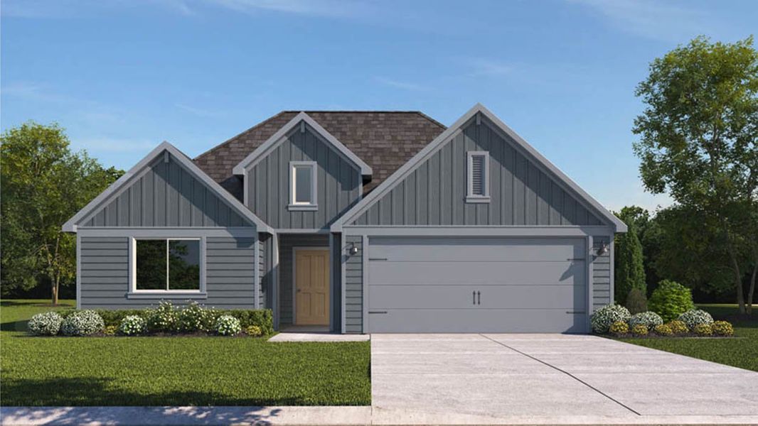 Representative exterior photo of a completed home built from the Elgin by D.R. Horton in Cornerstone, Rockdale, TX (Image 2). Representative exterior photo of a completed home built from the Elgin by D.R. Horton in Cornerstone, Rockdale, TX (Image 2).