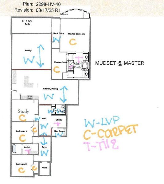 2D floor plan layout of this home in Wildtree, Magnolia, TX (Image 2).