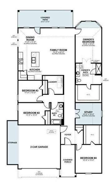 2D floor plan layout of this home in Carillon, Manor, TX (Image 3).