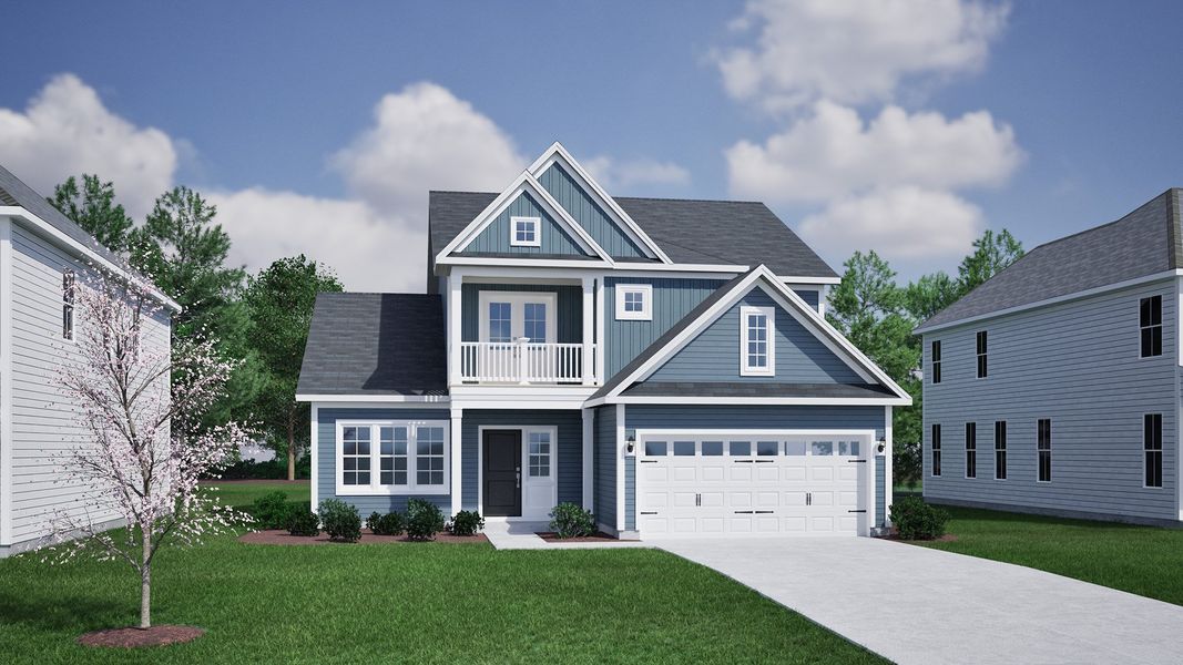 Representative exterior photo of a completed home built from the Nantahala II - Vanguard Collection by Mungo Homes in Scotts Hill Village, Wilmington, NC (Image 19).