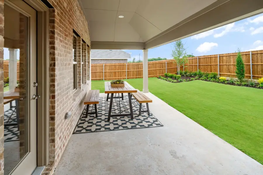 Representative exterior details of a home built from the Brazos by UnionMain Homes in Wildflower Ranch, Justin (Image 3).