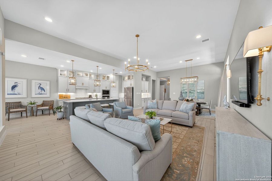 Furnished interior view inside a new home in Cibolo Canyons 60', San Antonio (Image 34).
