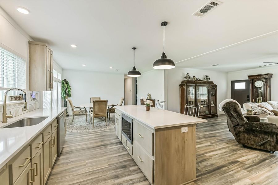 Quartz Counters in an open concept living space