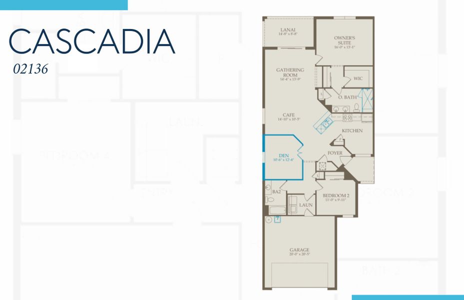 2D floor plan layout of this home in Del Webb Naples, Ave Maria, FL (Image 2).