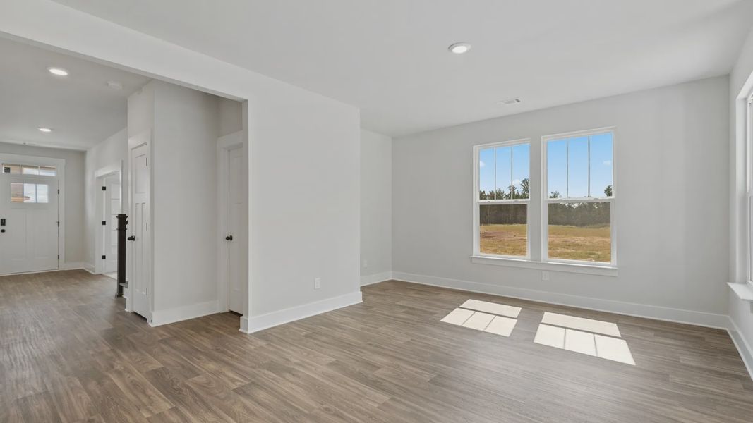 Representative furnished interior of a home built from the Stonefield - Finished Basement by DRB Homes in Pinebrook, Woodruff (Image 8).
