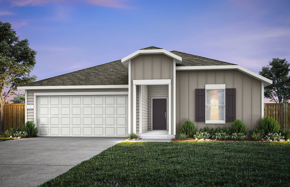 Front exterior of a new home in Skyview, Belton, TX, highlighting curb appeal (Image 16). Front exterior of a new home in Skyview, Belton, TX, highlighting curb appeal (Image 16).