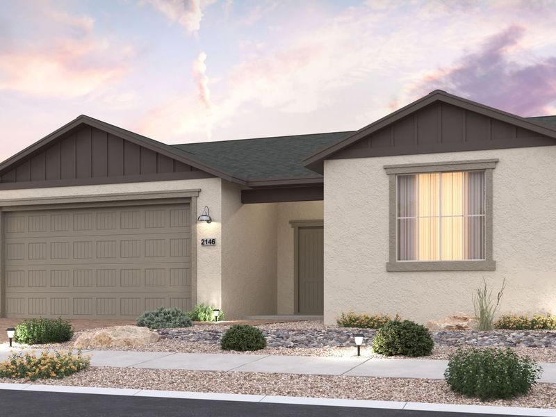 Representative exterior photo of a completed home built from the The Harmony by Davidson Homes LLC in North Ridge at Pronghorn Ranch, Prescott Valley, AZ (Image 27). Representative exterior photo of a completed home built from the The Harmony by Davidson Homes LLC in North Ridge at Pronghorn Ranch, Prescott Valley, AZ (Image 27).