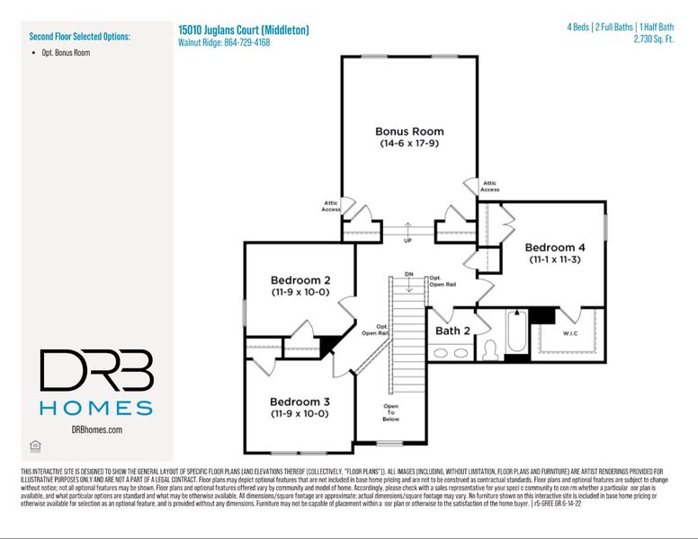 2D floor plan layout of this home in Walnut Ridge, Inman, SC (Image 4).