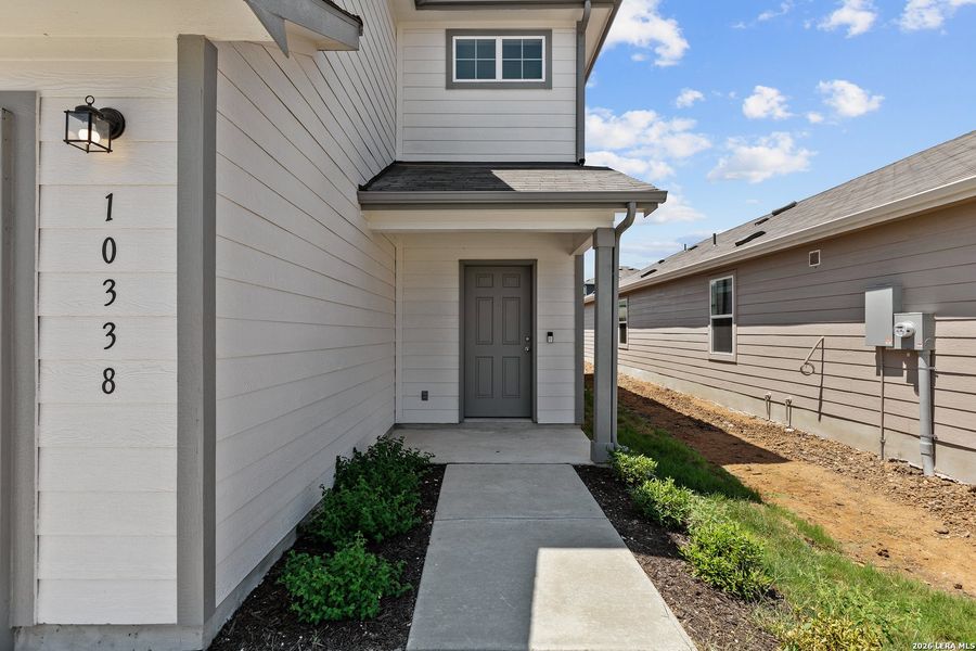 Exterior details and patio area of a home in , New Braunfels (Image 20).