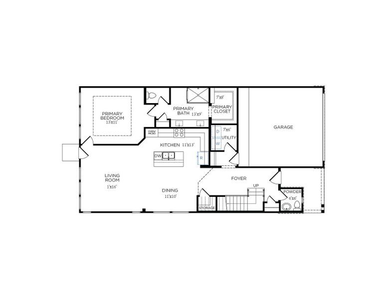 2D floor plan layout for the Amelia by Tricoast Homes in Summer Place  35', Montgomery, TX (Image 3).