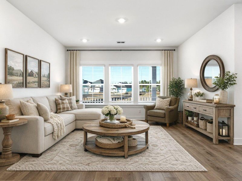 Furnished interior view inside a new home in The Coves at Lakes of Cane Bay, Summerville (Image 3). Furnished interior view inside a new home in The Coves at Lakes of Cane Bay, Summerville (Image 3).