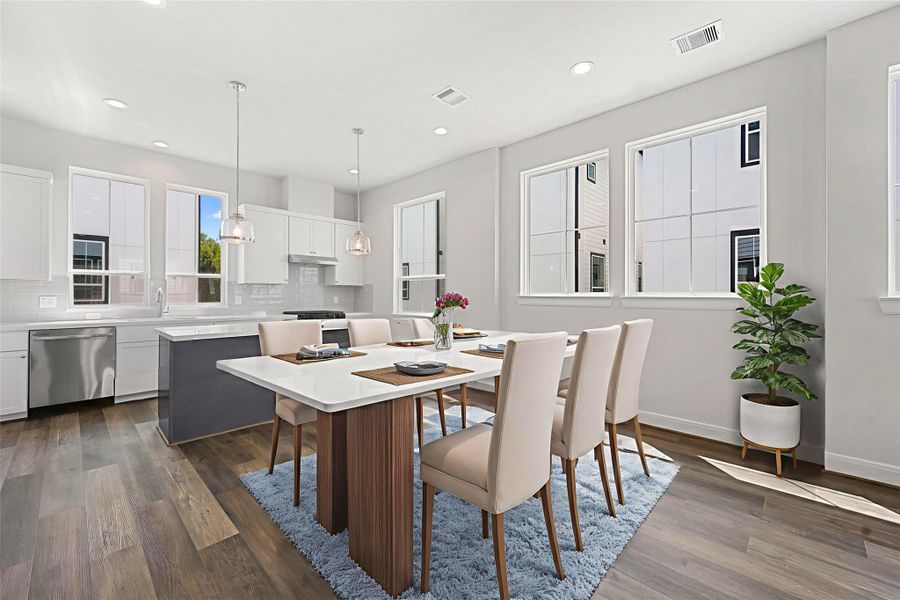 Furnished interior view inside a new home in The Corner At Buffalo Pointe, Houston (Image 6).