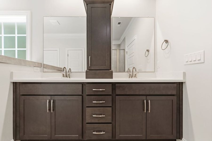 Close-up of interior finishes inside a home in Weybridge, Burlington (Image 22).