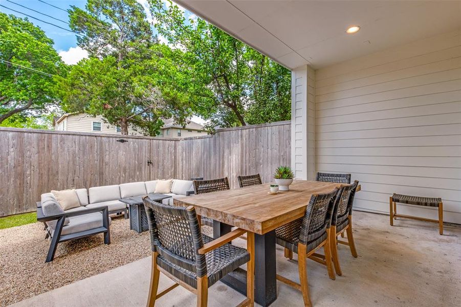Exterior details and patio area of a home in , Dallas (Image 2). Exterior details and patio area of a home in , Dallas (Image 2).