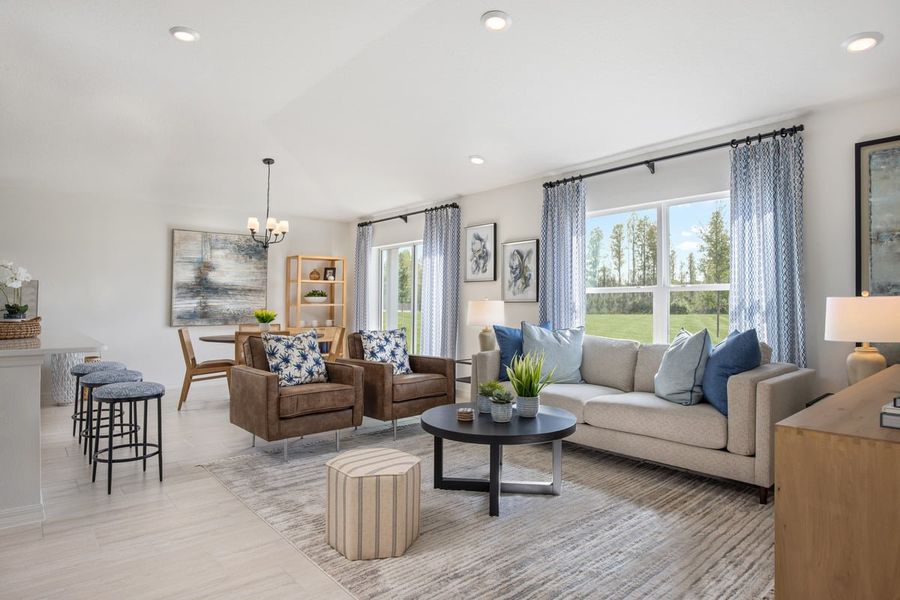 Furnished interior view inside a new home in Riverstone, Land O' Lakes (Image 2). Furnished interior view inside a new home in Riverstone, Land O' Lakes (Image 2).