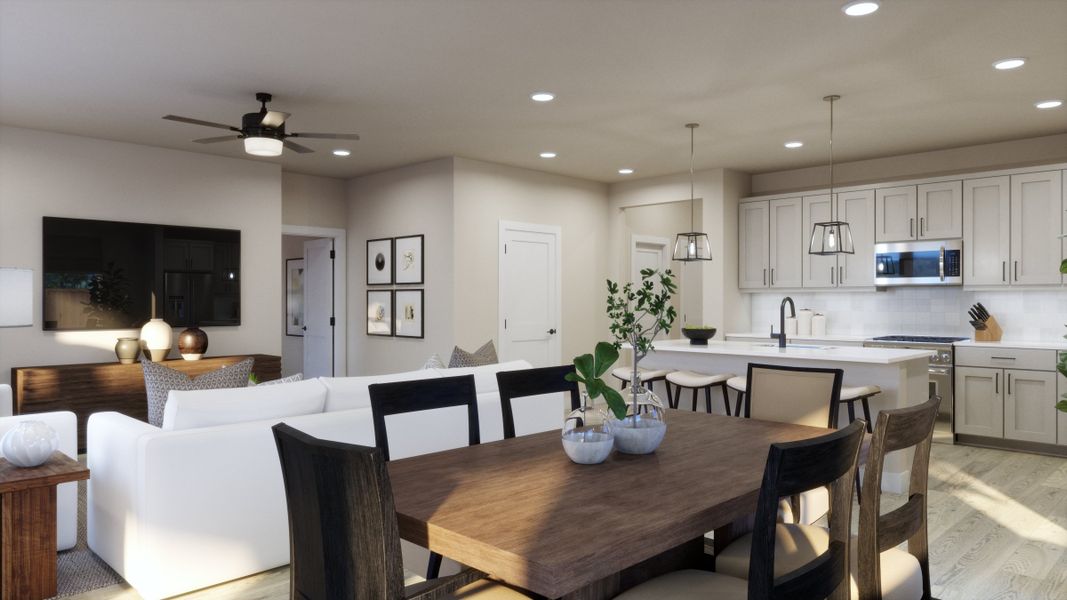 Furnished interior view inside a new home in Freedom at Anthem, Kyle (Image 6).