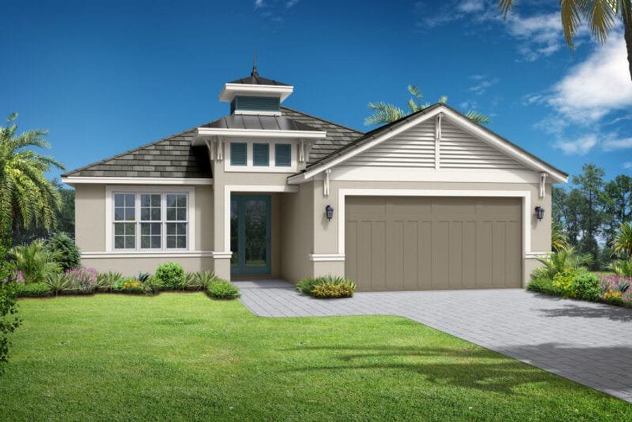Representative exterior photo of a completed home built from the St. Thomas by Medallion Home in The Willows, Parrish, FL (Image 6).