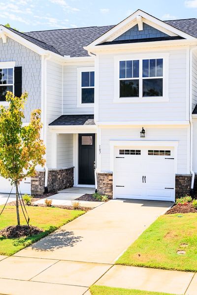 Front exterior of a new home in Vaughan Farms, Angier, NC, highlighting curb appeal (Image 2).