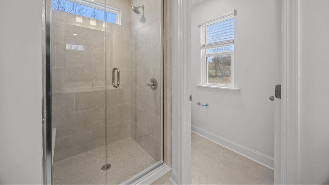 The Beramont Plan by DR homes in Farms at Bellingham, Mooresville, NC - Primary Bathroom
