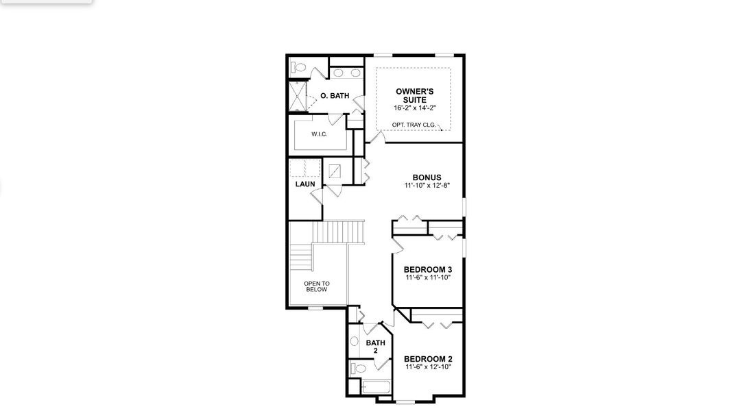 2D floor plan layout for the Inspiration by M/I Homes in Southpointe, Palmetto, FL (Image 4).