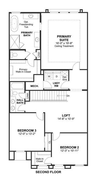 2D floor plan layout for the Avalon II by K. Hovnanian® Homes in Aria at Silverstone, Scottsdale, AZ (Image 4).