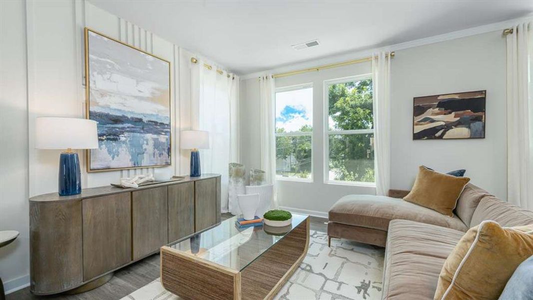 Furnished interior view inside a new home in Townes at Asbury, Hapeville (Image 17).