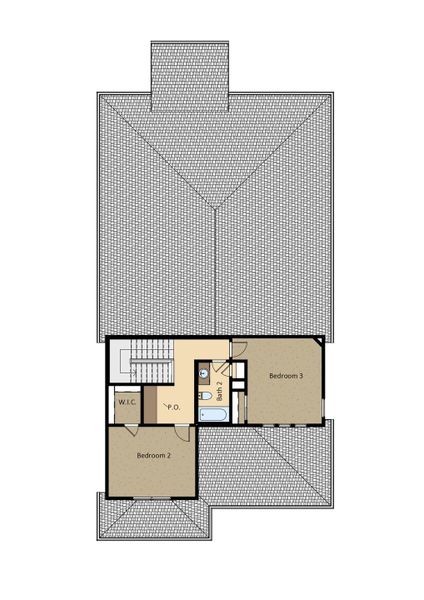 2D floor plan layout for the Texas Olive by View Homes in Paseos Del Este, Horizon City, TX (Image 6).