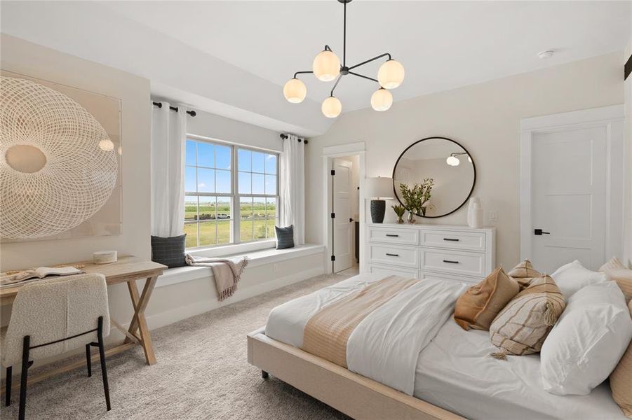 *Model Representation - Spacious secondary bedroom with large windows