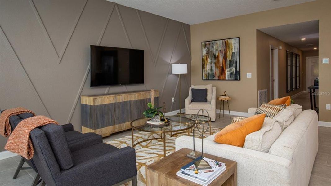 Furnished interior view inside a new home in Knightsbridge, Kissimmee (Image 8). Furnished interior view inside a new home in Knightsbridge, Kissimmee (Image 8).