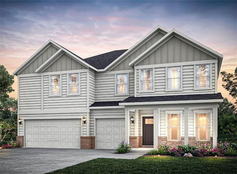 Front exterior of a new home in Hamilton Place, Cartersville, GA, highlighting curb appeal (Image 1). Front exterior of a new home in Hamilton Place, Cartersville, GA, highlighting curb appeal (Image 1).