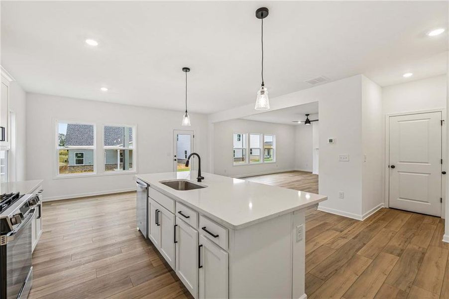 Furnished interior view inside a new home in Eastlyn Crossing, Flowery Branch (Image 10).