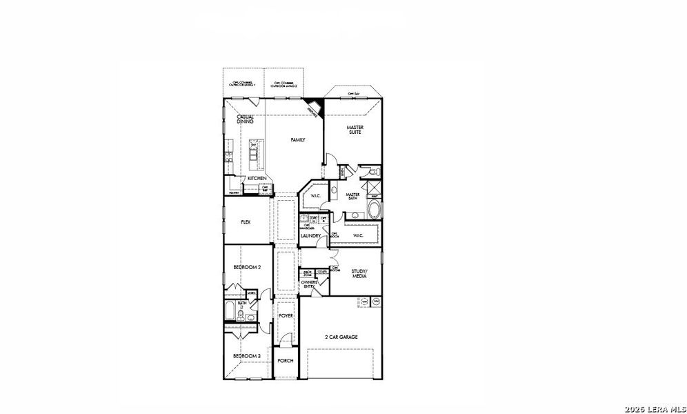 2D floor plan layout of this home in Sagebrooke - Classic Series, San Antonio, TX (Image 2). 2D floor plan layout of this home in Sagebrooke - Classic Series, San Antonio, TX (Image 2).