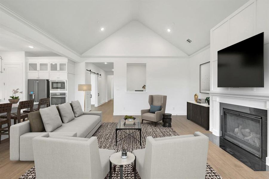 Furnished interior view inside a new home in Kreymer at the Park, Wylie (Image 13).