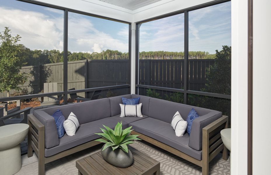 Exterior details and patio area of a home in Midpoint at New Riverside, Bluffton (Image 3).