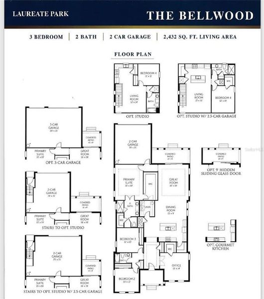 2D floor plan layout of this home in Laureate Park at Lake Nona, Orlando, FL (Image 3).