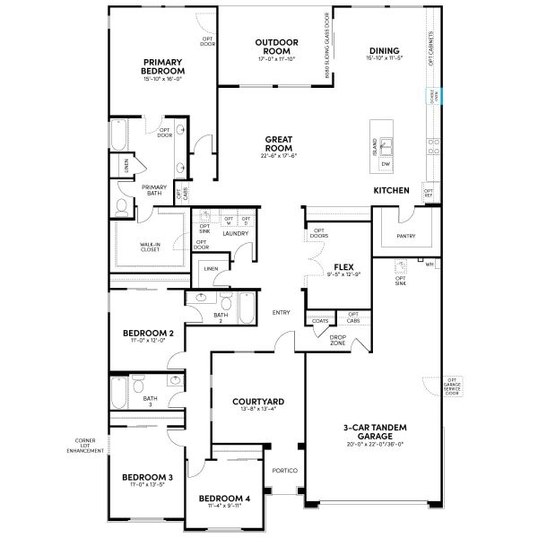 2D floor plan layout for the Solstice by Brookfield Residential in Mariposa at Blossom Rock, Apache Junction, AZ (Image 26).