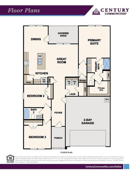 2D floor plan layout of this home in MiraVerde, Crowley, TX (Image 3). 2D floor plan layout of this home in MiraVerde, Crowley, TX (Image 3).